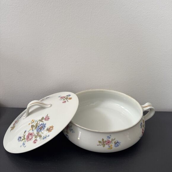 Haviland France ROSARIO Vintage Vegetable Serving Dish Gold Trim Floral China - Picture 2 of 12